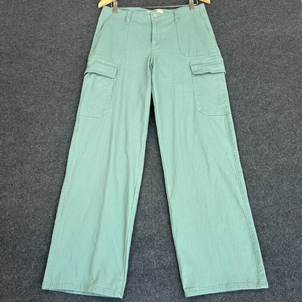 YMI‎ Junior's Porkchop Cargo Pants Mint Green Straight Leg Cargo Pockets Size 9
